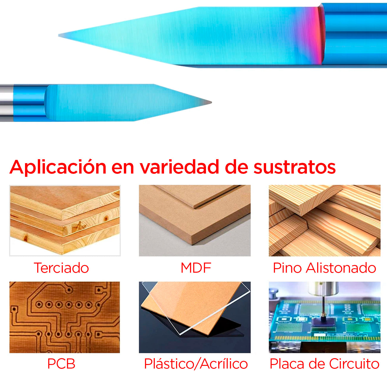 Fresa grabado V15° (juego de 2 unidades)