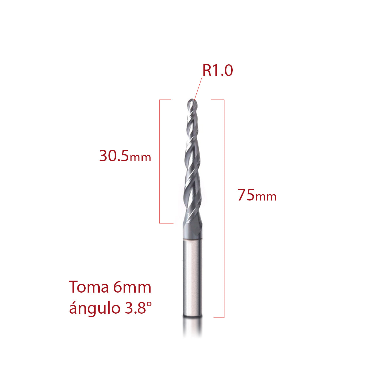 Fresa Ball nose 6mm
