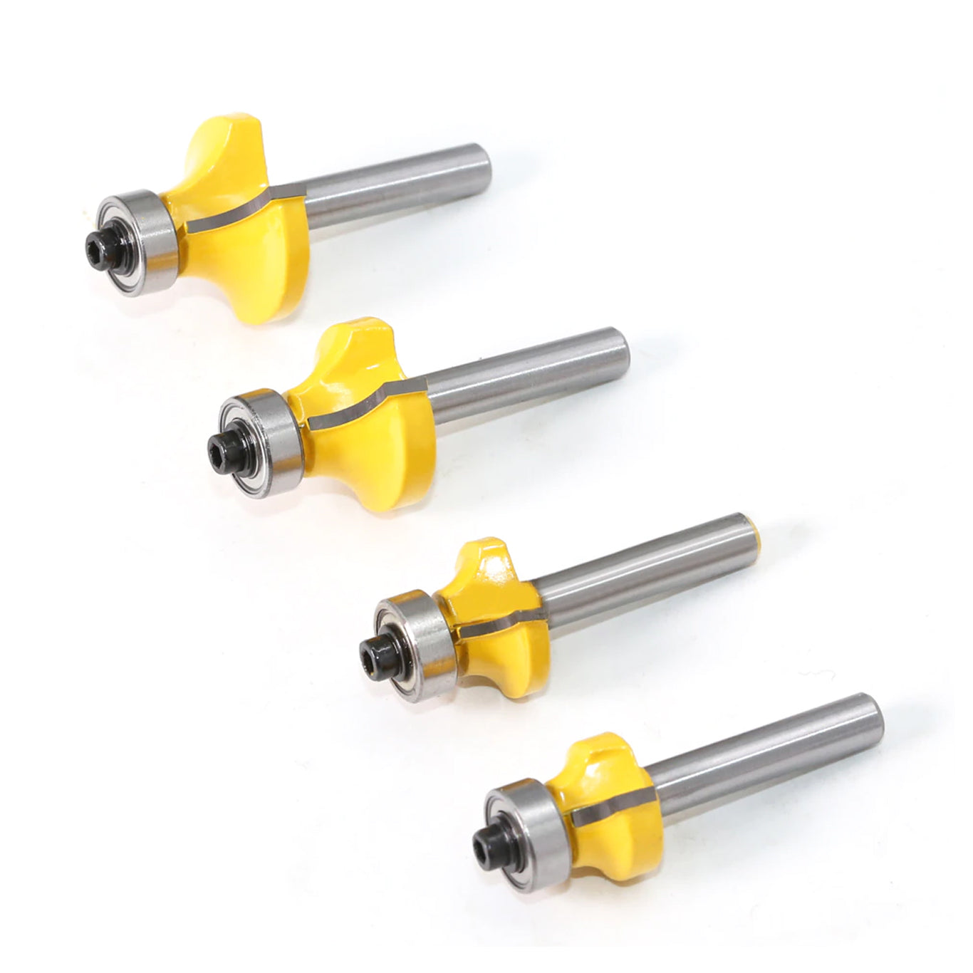 Set de 4 fresas cuarto rodon con rodamiento