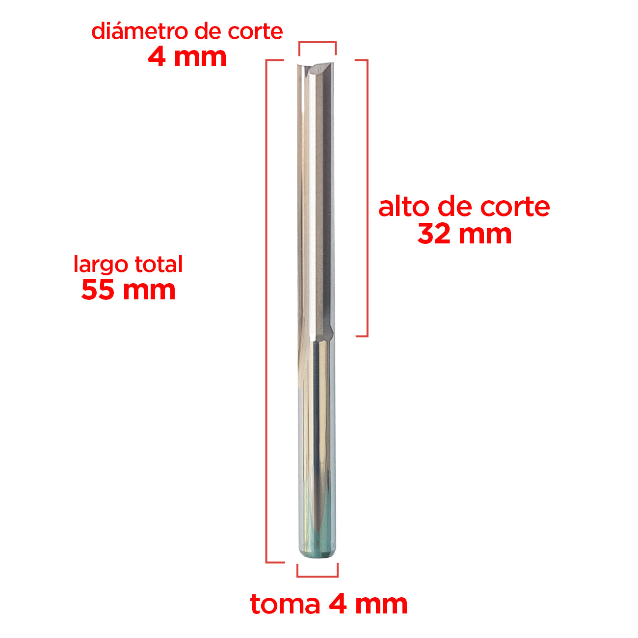 Fresa recta 4x32mm