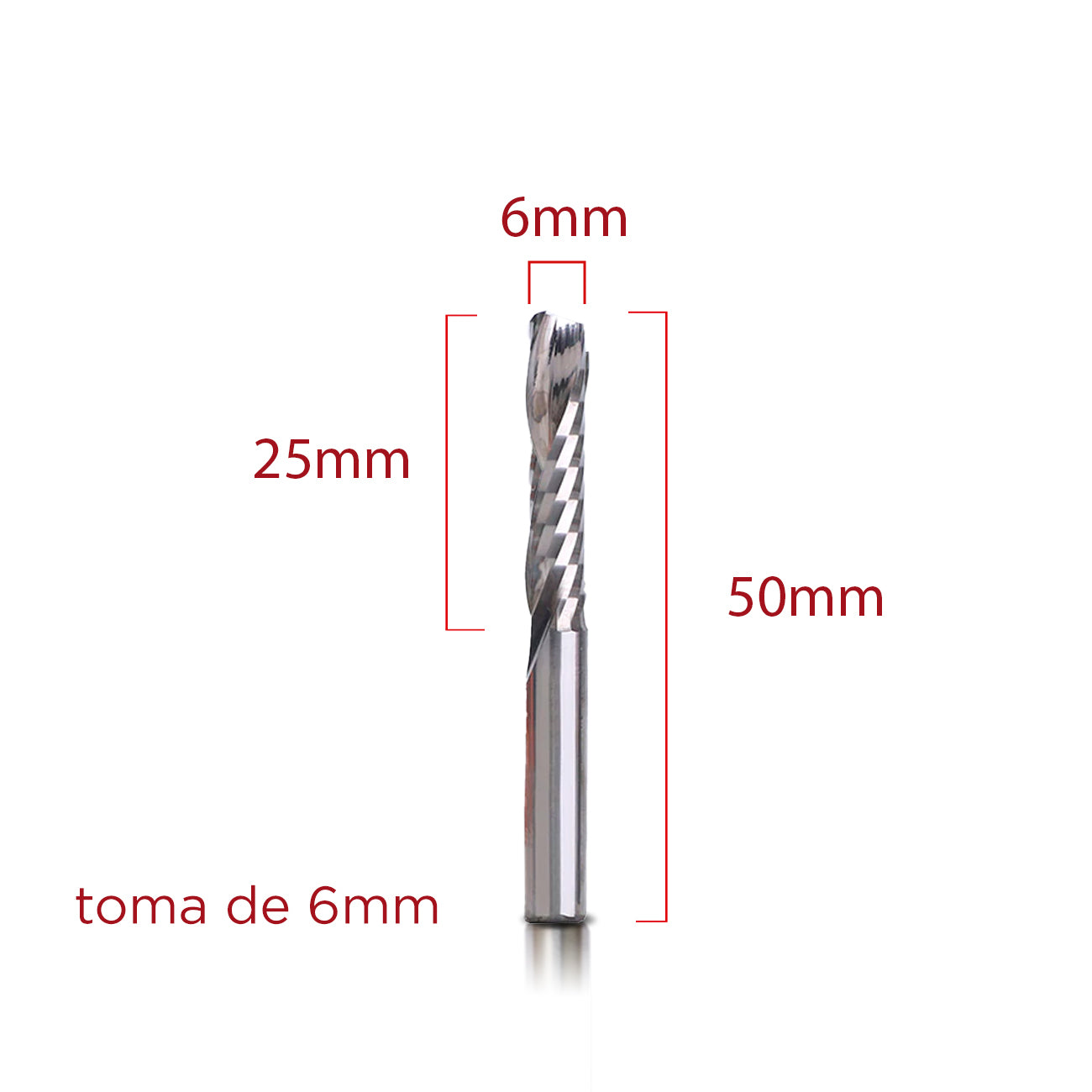 Fresa helicoidal Upcut 6x25mm