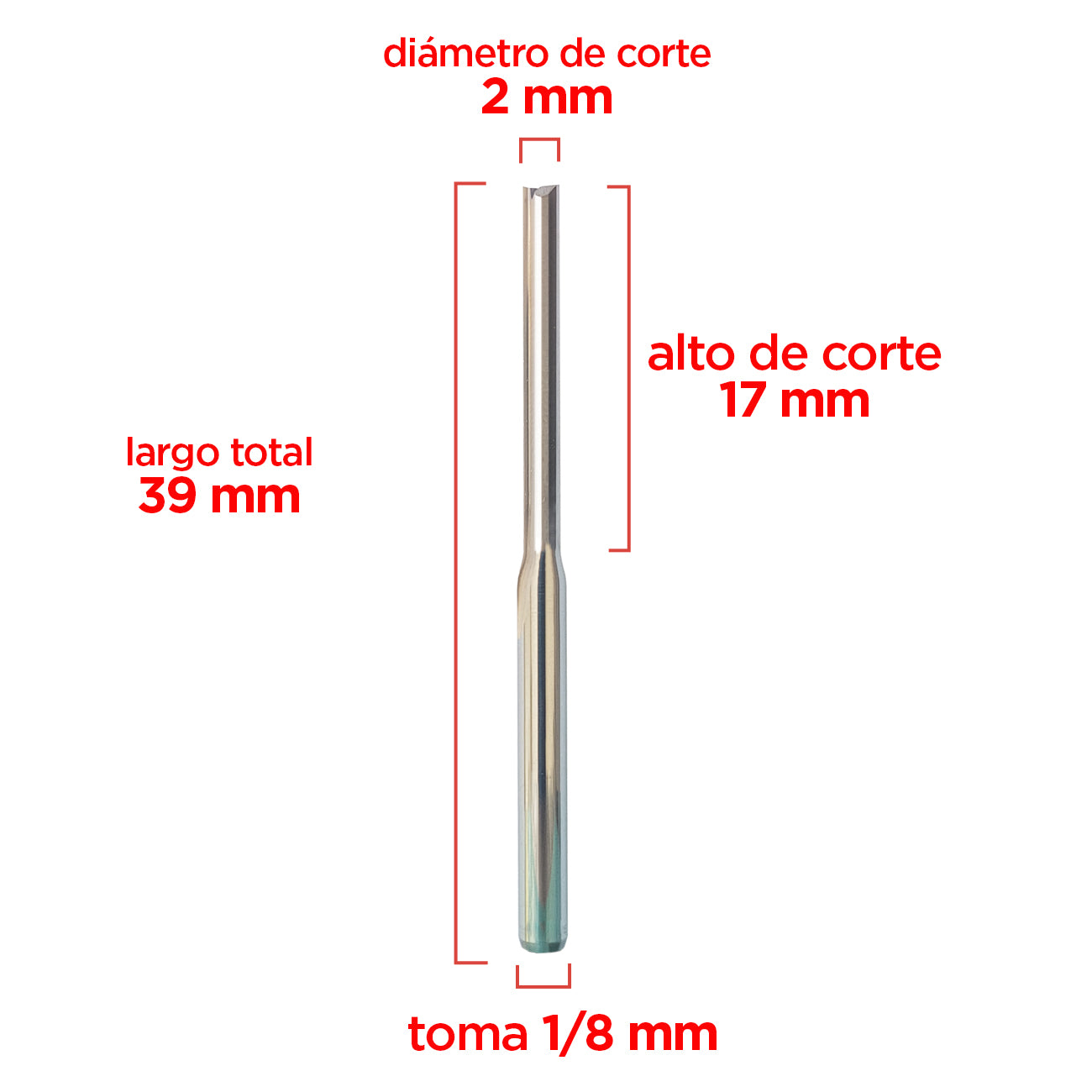 Fresa recta 2x17mm ( juego de 2 uds.)
