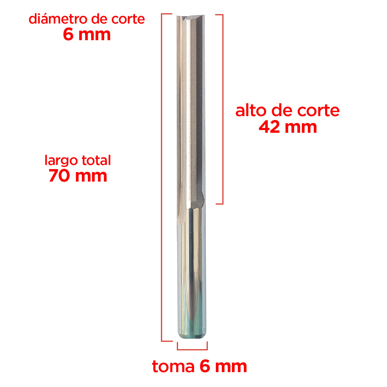 Fresa recta 6x42mm