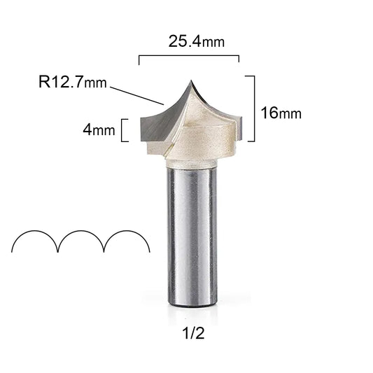 Fresa Moldura Concava punta flecha 1/2x25.4mm