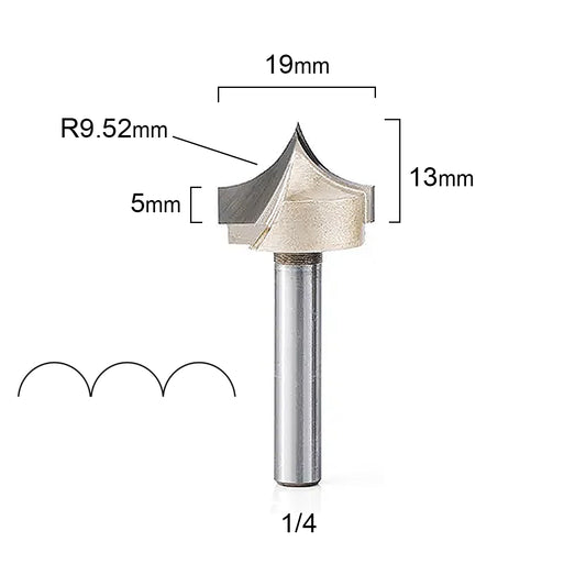 Fresa Moldura Concava punta flecha 1/4x19mm