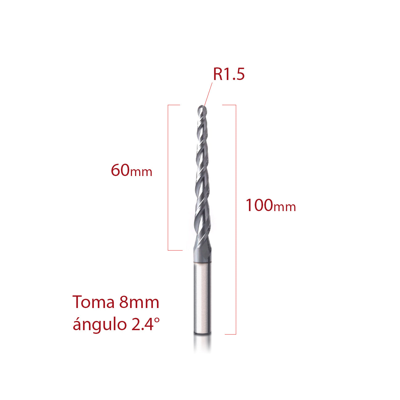 Fresa Ball nose 8mm