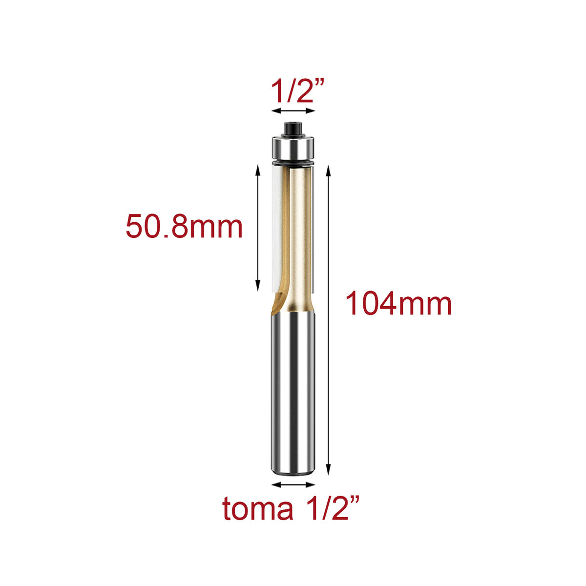 fresa copiadora recta 1/2x1/2x50,8mm