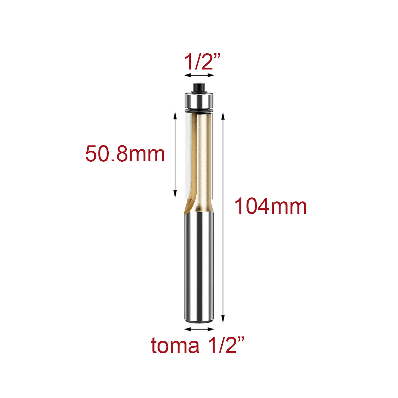 fresa copiadora recta 1/2x1/2x50,8mm