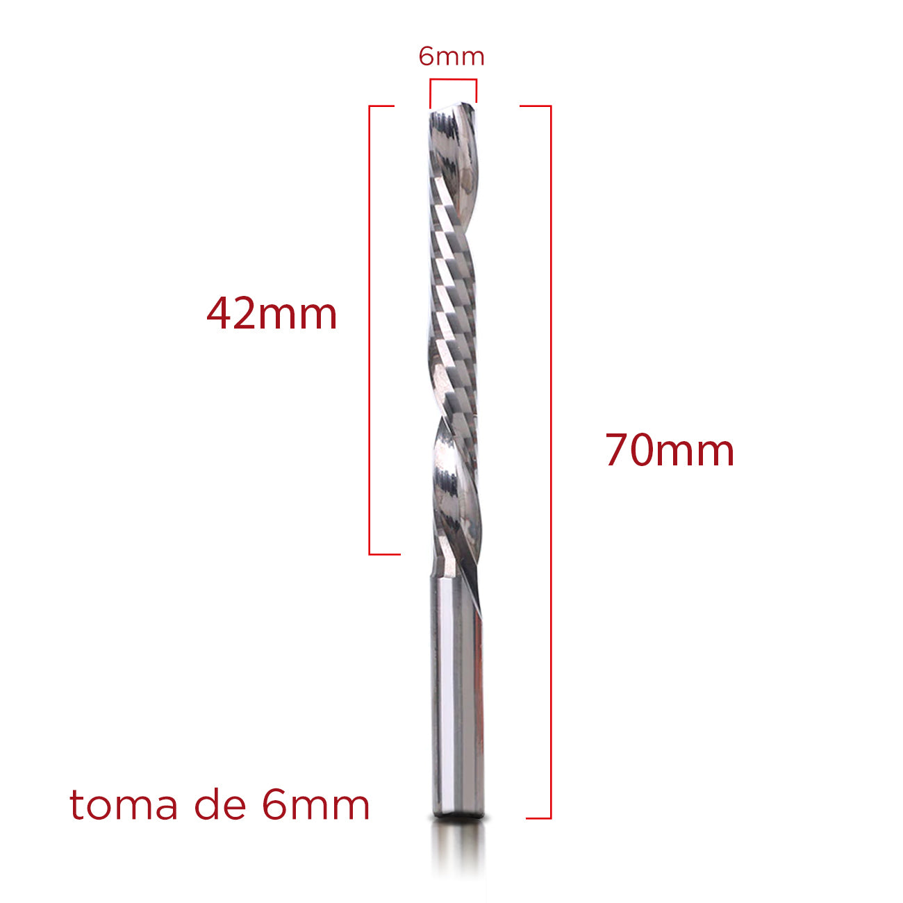 Fresa helicoidal Downcut 6x42mm