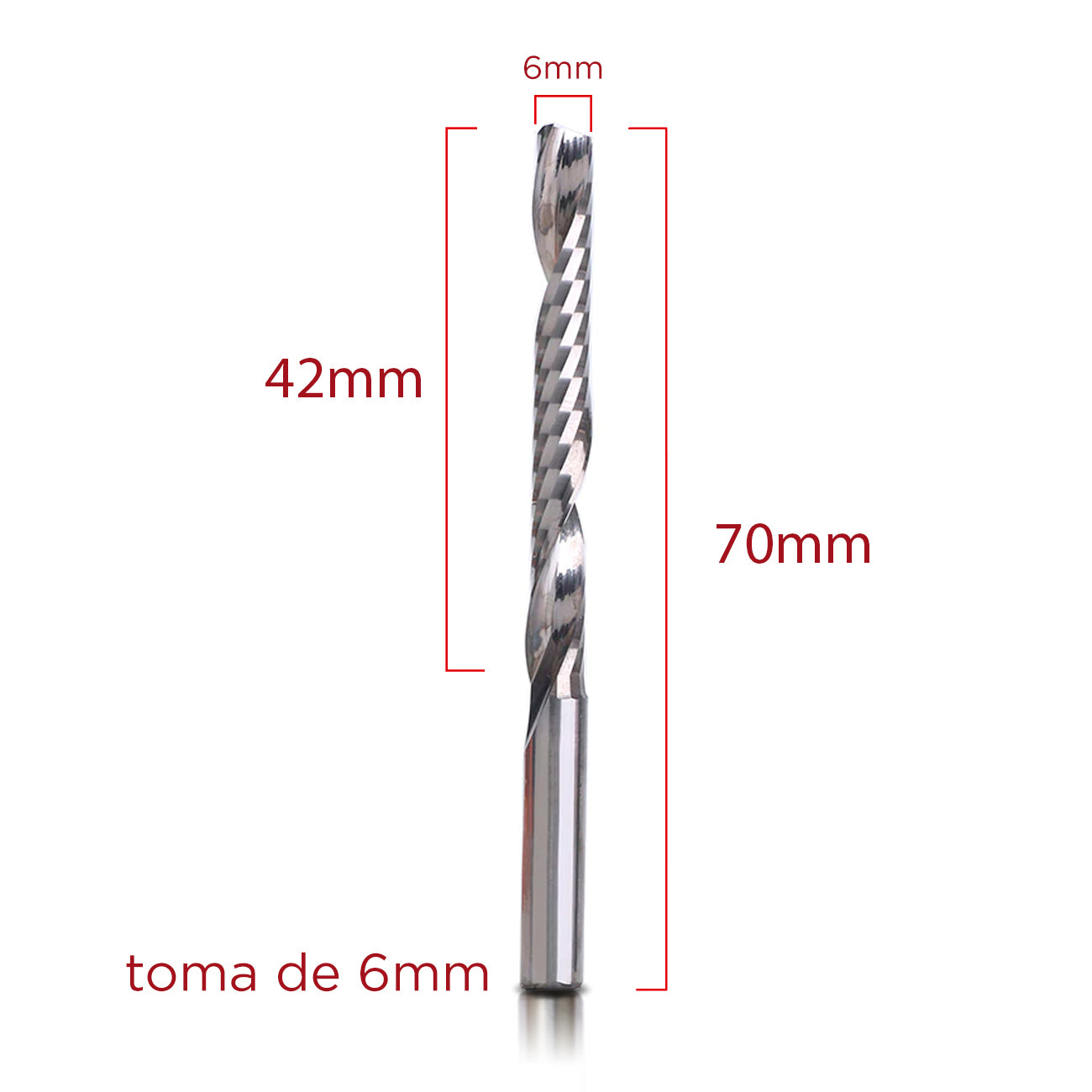 Fresa helicoidal Upcut 6x42mm